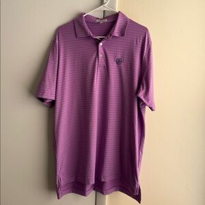 Peter Millar Summer Comfort Purple/Pink/Blue Stripe Polo Short Sleeve Golf Shirt